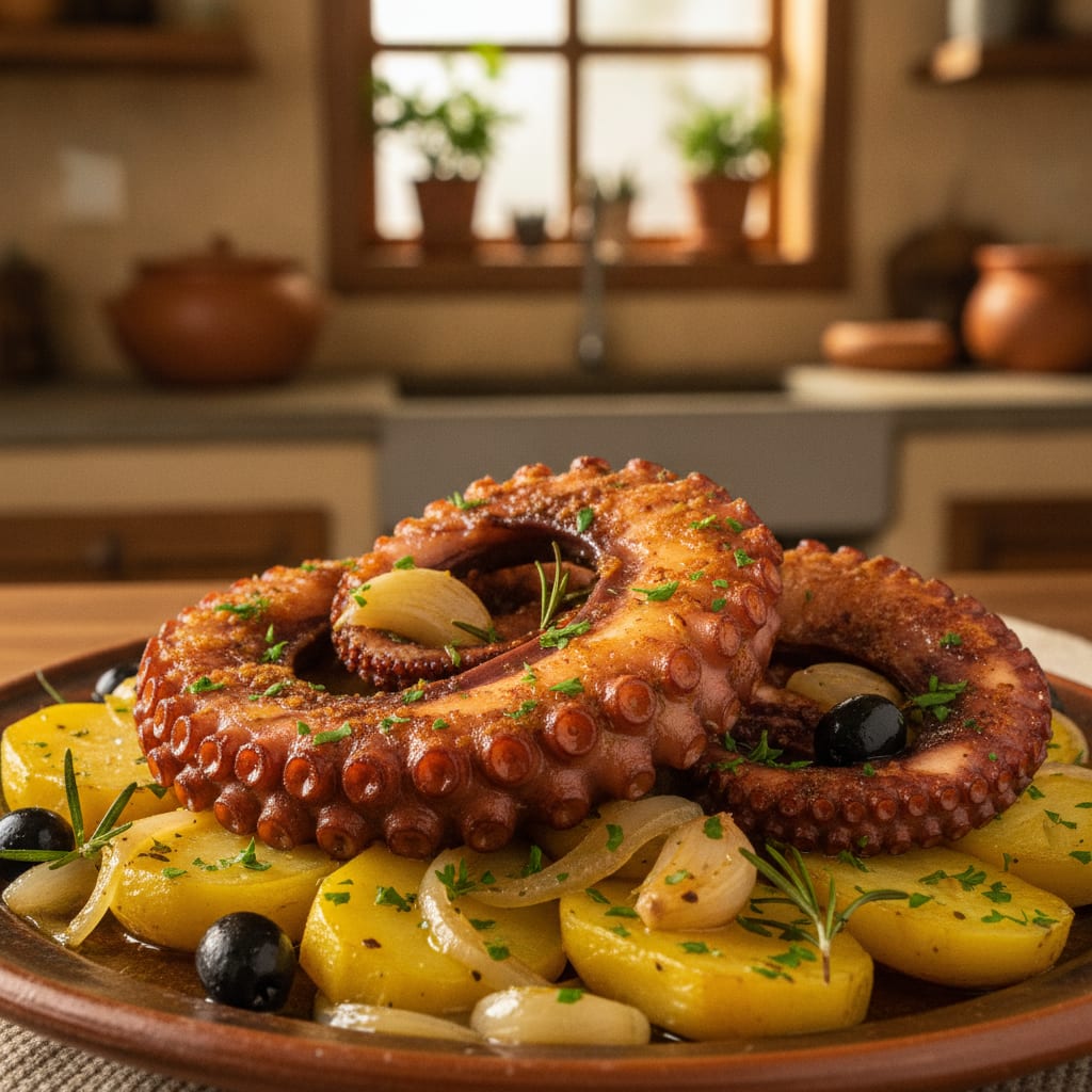 Polvo à Lagareiro no Forno: Receita Tradicional Deliciosa pronto para servir